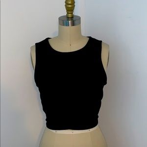 black crop top with zipper back